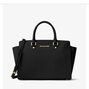 Michael Kors Black selma large saffiano leather